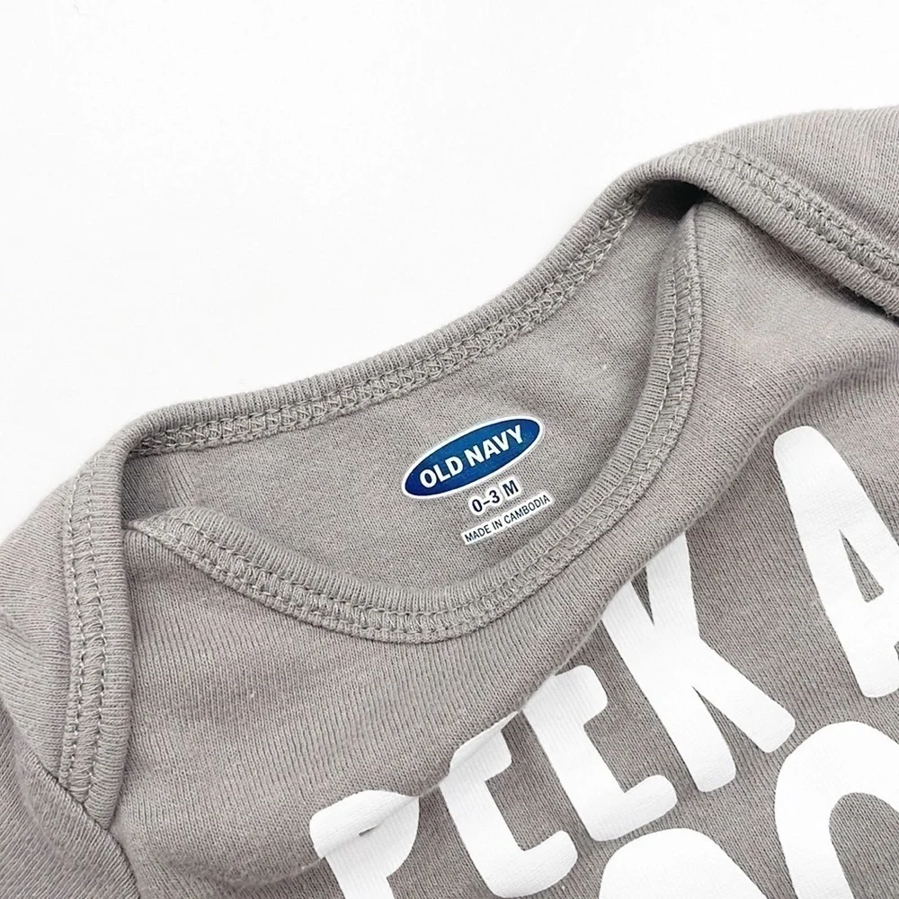 Old Navy Peek A Boo ghost baby bodysuit